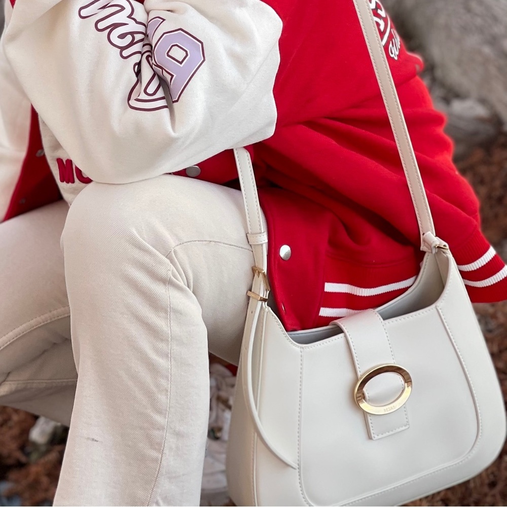Top Handle Bag with Oval Buckle